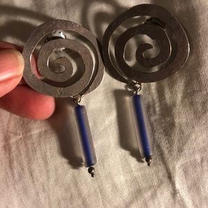 Funky silver earrings